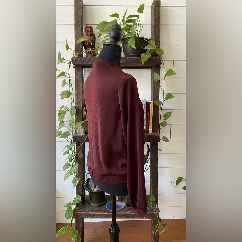 H&M: Women's Burgundy Bomber Jacket - Picture 10 of 17
